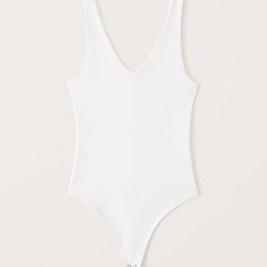 NWT Abercrombie Soft AF Double-Layered Seamless Fabric V-Neck Bodysuit